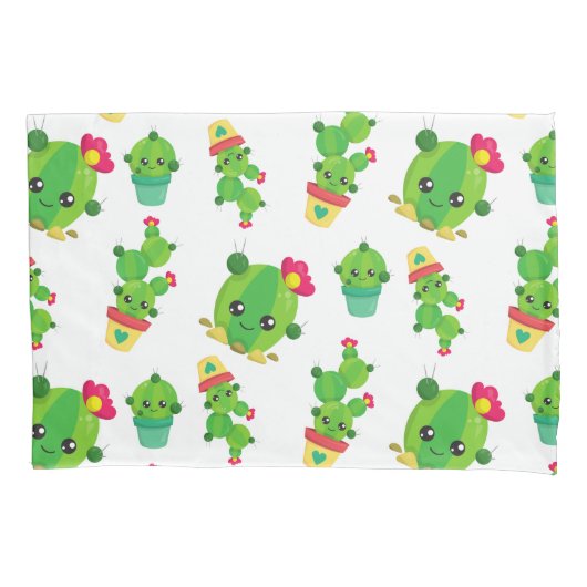 Cute Cactus, Green Cactus, Cactus Pattern Kussensloop (Voorkant)
