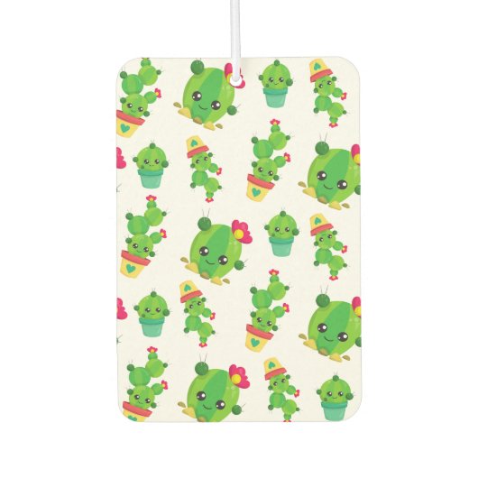 Cute Cactus, Green Cactus, Cactus Pattern Luchtverfrisser (Voorkant)