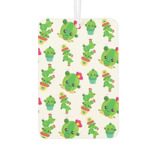 Cute Cactus, Green Cactus, Cactus Pattern Luchtverfrisser (Achterkant)
