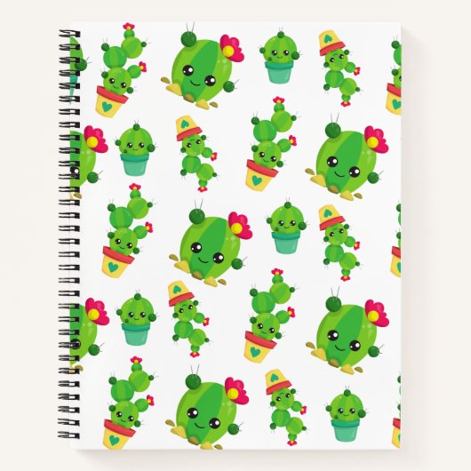 Cute Cactus, Green Cactus, Cactus Pattern Notitieboek (Voorkant)