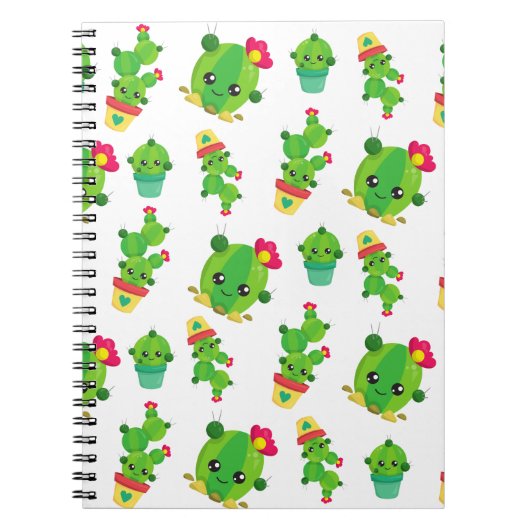 Cute Cactus, Green Cactus, Cactus Pattern Notitieboek (Voorkant)