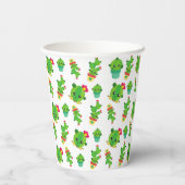 Cute Cactus, Green Cactus, Cactus Pattern Papieren Bekers (Achterkant)