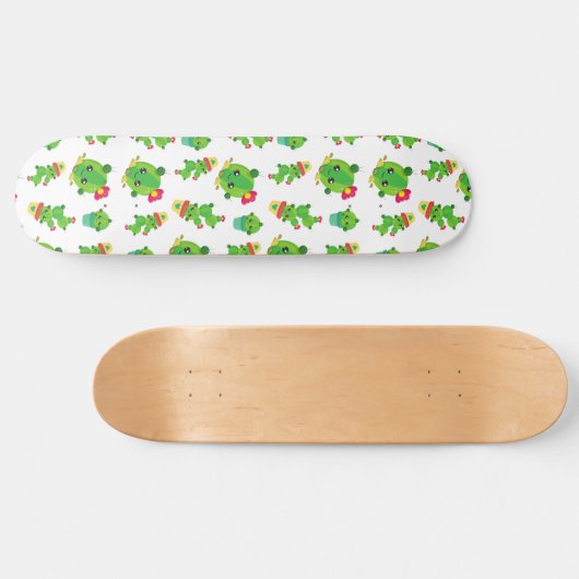 Cute Cactus, Green Cactus, Cactus Pattern Persoonlijk Skateboard (Horizontaal)