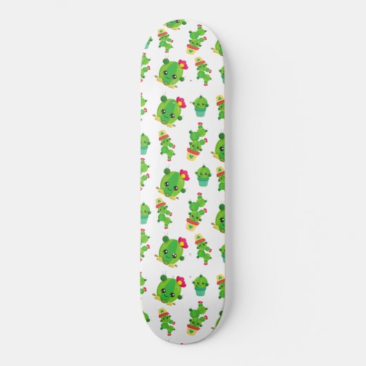 Cute Cactus, Green Cactus, Cactus Pattern Persoonlijk Skateboard (Voorkant)