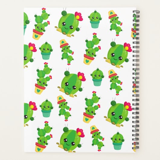 Cute Cactus, Green Cactus, Cactus Pattern Planner (Achterkant)