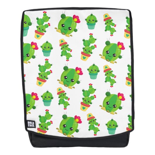 Cute Cactus, Green Cactus, Cactus Pattern Rugtassen (Voorkant)
