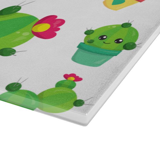 Cute Cactus, Green Cactus, Cactus Pattern Snijplank (Hoek)