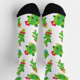 Cute Cactus, Green Cactus, Cactus Pattern Sokken