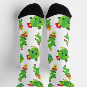 Cute Cactus, Green Cactus, Cactus Pattern Sokken