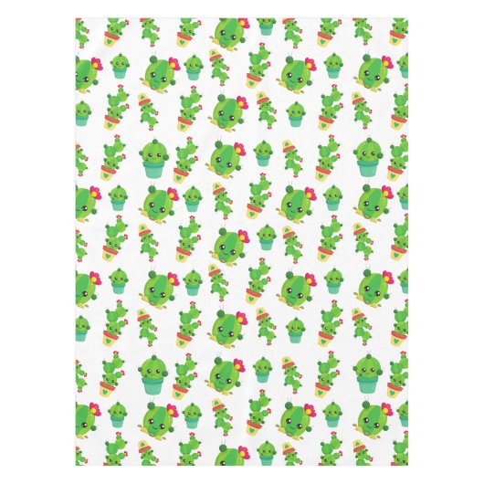 Cute Cactus, Green Cactus, Cactus Pattern Tafelkleed (Voorkant)