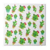 Cute Cactus, Green Cactus, Cactus Pattern Tegeltje (Voorkant)