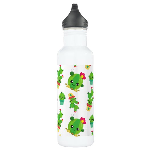 Cute Cactus, Green Cactus, Cactus Pattern Waterfles (Rechts)