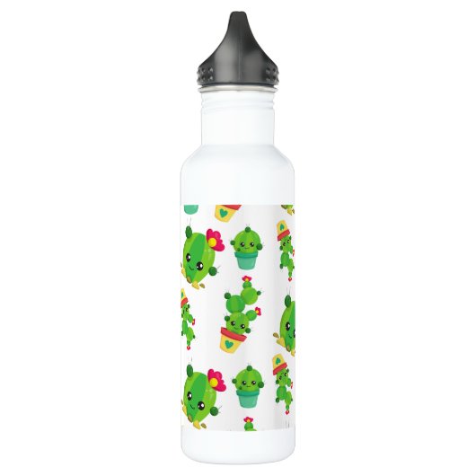 Cute Cactus, Green Cactus, Cactus Pattern Waterfles (Links)