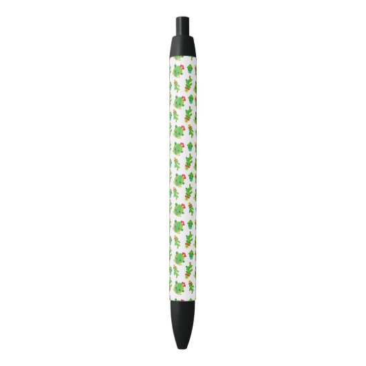 Cute Cactus, Green Cactus, Cactus Pattern Zwarte Inkt Pen (Voorkant Verticaal)