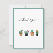 Cute Cactus Greenery Flower Bedankkaart (Voorkant)
