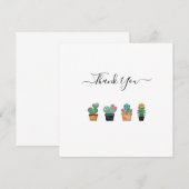 Cute Cactus Greenery Flower Bedankkaart (Voorkant / Achterkant)