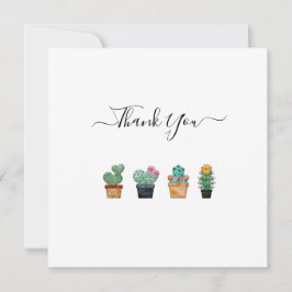 Cute Cactus Greenery Flower Bedankkaart