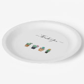 Cute Cactus Greenery Flower Bedankt Papieren Bordje (Gekanteld)