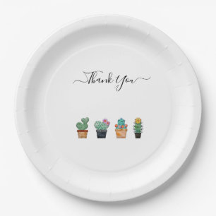 Cute Cactus Greenery Flower Bedankt Papieren Bordje