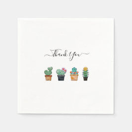 Cute Cactus Greenery Flower Bedankt Servet