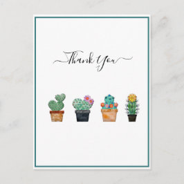 Cute Cactus Greenery Flower Briefkaart