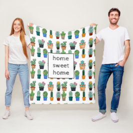 Cute Cactus Greenery Flower Natuur Fleece Deken