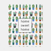 Cute Cactus Greenery Flower Natuur Fleece Deken (Voorkant)