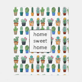 Cute Cactus Greenery Flower Natuur Fleece Deken