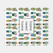 Cute Cactus Greenery Flower Natuur Fleece Deken (Voorkant (Horizontaal))