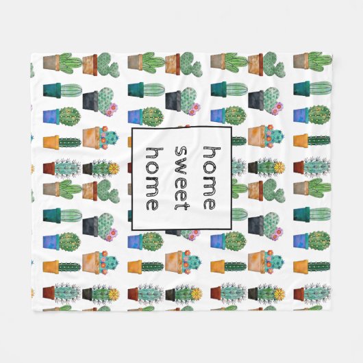 Cute Cactus Greenery Flower Natuur Fleece Deken (Voorkant (Horizontaal))