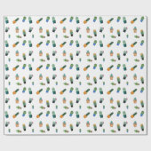 Cute Cactus Greenery Flower Pattern Cadeaupapier (Vlak)