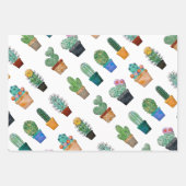 Cute Cactus Greenery Flower Pattern Inpakpapier Vel (Voorkant 3)