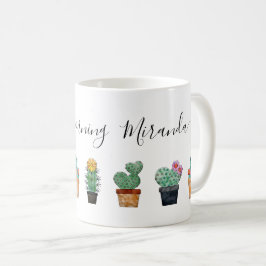 Cute Cactus Greenery Flower Pattern Koffiemok