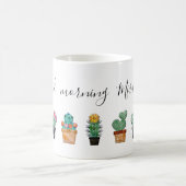 Cute Cactus Greenery Flower Pattern Koffiemok (Center)