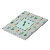 Cute Cactus Greenery Flower Pattern Notitieblok (Linkerzijde)