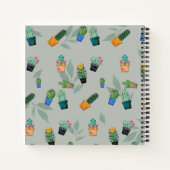 Cute Cactus Greenery Flower Pattern Notitieboek (Achterkant)