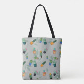 Cute Cactus Greenery Flower Pattern Tote Bag (Achterkant)