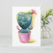Cute cactus hartbloeding feestdagenkaart (Staand voorkant)