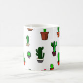 Cute Cactus illustrations Pattern White Koffiemok (Center)