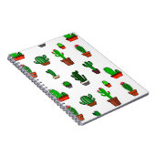 Cute Cactus illustrations Pattern White Notitieboek (Rechterzijde)