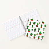 Cute Cactus illustrations Pattern White Notitieboek (Binnen)