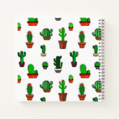 Cute Cactus illustrations Pattern White Notitieboek (Achterkant)