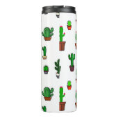 Cute Cactus illustrations Pattern White Thermosbeker (Achterkant)