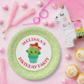 Cute Cactus in een Sombrero Birthday Papieren Bordje (Feest)