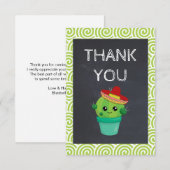 Cute Cactus in een Sombrero op het alkbord Bedankkaart (Voorkant / Achterkant)