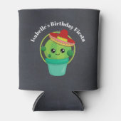 Cute Cactus in een Sombrero op het zwarte alkbord Blikjeskoeler (Voorkant)
