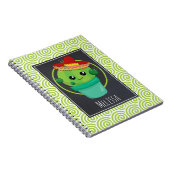 Cute Cactus in een Sombrero op het zwarte alkbord Notitieboek (Rechterzijde)