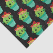 Cute Cactus in een Sombrero op het zwarte alkbord Tissuepapier (Detail)