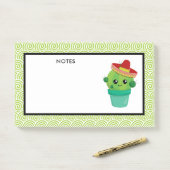 Cute Cactus in een Sombrero Post-it® Notes (Op bureau)