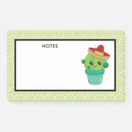 Cute Cactus in een Sombrero Post-it® Notes (Voorkant)